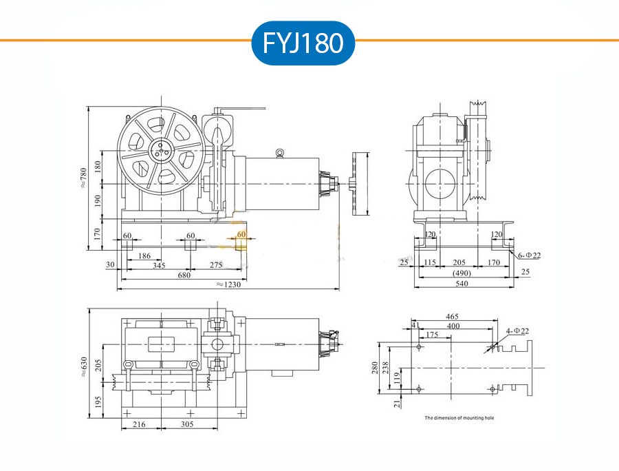 Bản vẽ thiết kế động cơ thang máy Mitsubishi FYJ180