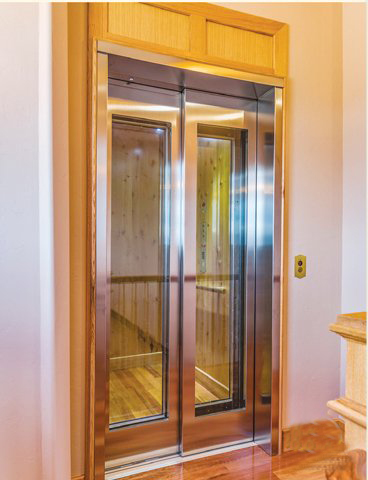 Cửa tầng thang máy kính inox + kính